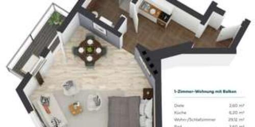 Foto - 1 Zimmer Etagenwohnung zur Miete in Brandenburg an der Havel