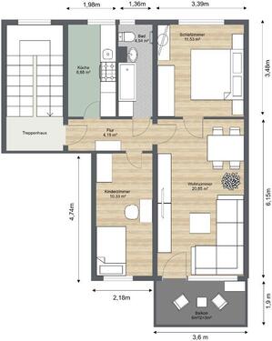 Foto - 3 Zimmer Etagenwohnung in Nünchritz