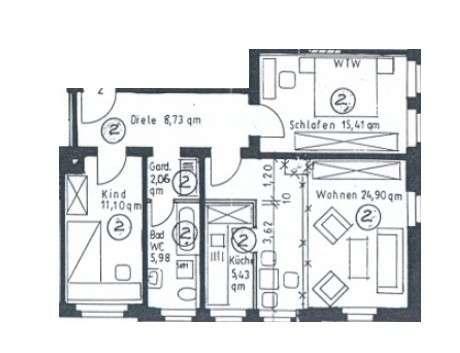 Foto - 3 Zimmer Erdgeschoßwohnung zur Miete in Leipzig