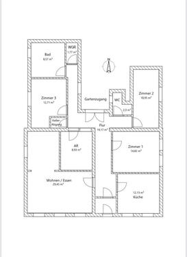 Foto - 4 Zimmer Erdgeschoßwohnung zur Miete in Oldenburg