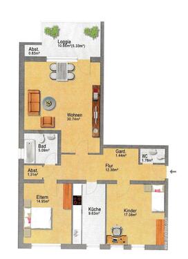 Foto - 3 Zimmer Etagenwohnung zur Miete in Bremen