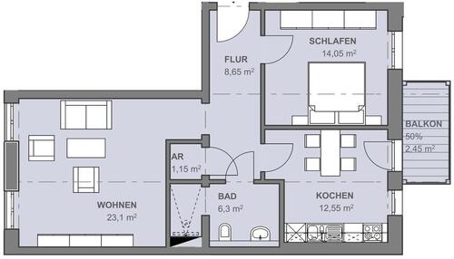 Foto - 2 Zimmer Etagenwohnung zur Miete in Leipzig