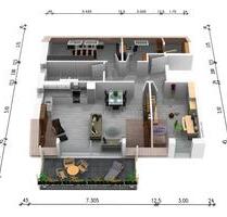 Dachgeschosswohnung mit Balkon, Energieeffizienzklasse A+ - Aurach