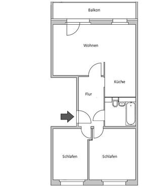 Foto - 3 Zimmer Etagenwohnung in Guben