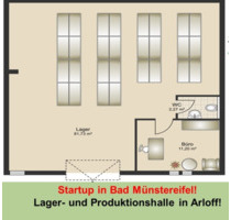 Startup in Bad Münstereifel! Lager und Produktionshalle in Arloff