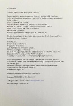 Foto - Doppelhaushälfte in Erlangen - 1.900,00&nbsp;EUR Kaltmiete, ca.&nbsp; 140,00&nbsp;m&sup2;