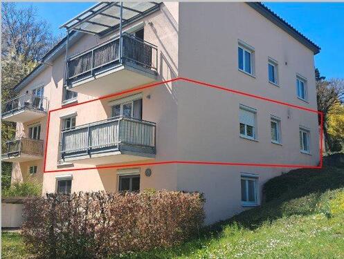 Foto - 3-Zimmer-Erdgeschosswohnung mit Balkon, Gartenanteil und Garage