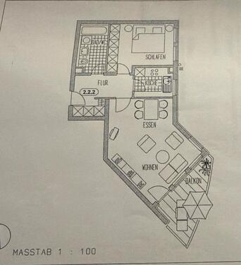Foto - 2 -Raum Wohnung mit Balkon in Halle SüdGesundbrunnen