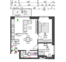 Neubauwohnung 2 Zimmer 1 OG + Balkon + Stellplatz, Gaste - Hasbergen