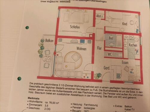 Foto - 3.5 Zimmer Etagenwohnung zum Kaufen in Esslingen am Neckar