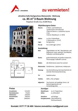 Foto - Etagenwohnung zur Miete in Riesa