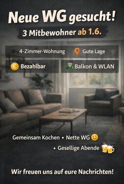 Foto - 3 WG-Zimmer in Bremen ab 01.06. frei - gerne Azubisjunge Leute