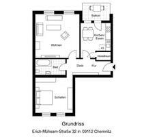 Eigentumswohnung auf dem Kaßberg - vermietet, 2-Raum, 83 m² - Chemnitz Kapellenberg