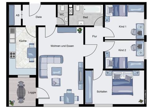 Foto - Bielefeld Kirchdornberg 4 Zimmer-Wohnung mit Balkon und Garage