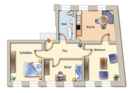 Foto - Etagenwohnung zur Miete in Freiberg