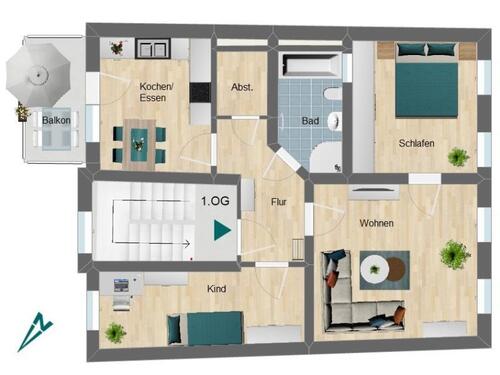 Foto - Etagenwohnung zur Miete in Pößneck