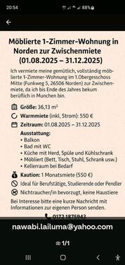 Foto - 1 Zimmer Wohnung - 500,00 EUR Kaltmiete,