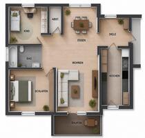 Großzügige 4-Zimmer-Wohnung mit Balkon und Terrasse - Partenstein