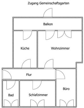 Foto - Flingern: Frisch sanierte 3-Zimmer-Wohnung mit Balkon