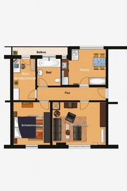 Foto - helle 3-Zimmer Wohnung mit Balkon