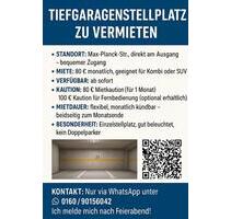 Tiefgaragen-Stellplatz zu vermieten - Heilbronn Horkheim