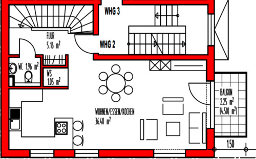 Foto - Etagenwohnung in Biebesheim am Rhein zur Miete