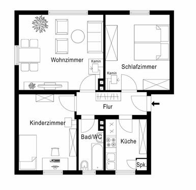 Foto - 3 Zimmer Erdgeschoßwohnung in Northeim
