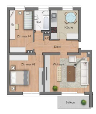 Foto - 3 Zimmer Etagenwohnung zur Miete in Siegen