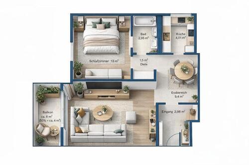 Foto - Provisionsfreie 2-Zimmer-Wohnung in Frankfurt-Sachsenhausen