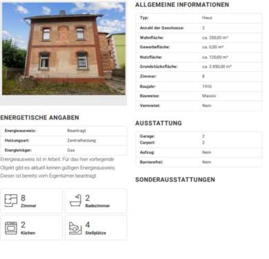 Foto - 8 Zimmer Einfamilienhaus zum Kaufen in Mohlsdorf-Teichwolframsdorf