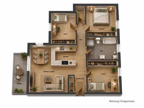 Foto - 4 Zimmer Etagenwohnung in Aschaffenburg