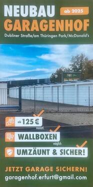 Foto - Garage in Erfurt zu vermieten, massiv, Neubau, Wallbox möglich