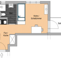 Ab November: Helle, vollmöblierte 1-Zi. Wohnung in zentraler Lage - Freiburg im Breisgau Lehen