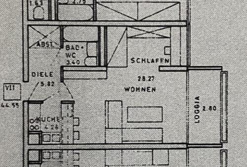 Foto - 1,5 Zimmer-Wohnung, 44,5 qm, mit Tiefgaragenplatz und Schwimmbad