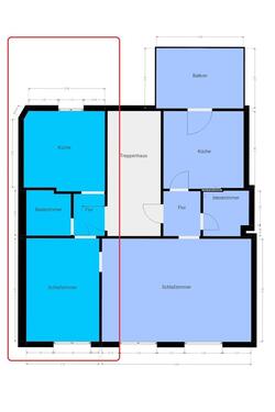 Foto - OG links 33,91 m² 1-ZKB - Wohnung in zentraler Lage – Weidenstraße 33, Saarbrücken