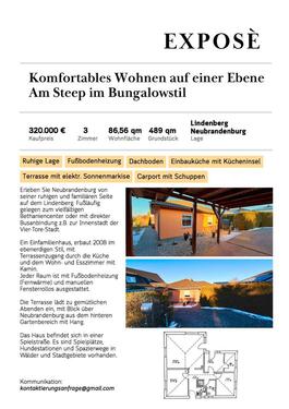 Foto - 3 Zimmer Bungalow zum Kaufen in Neubrandenburg