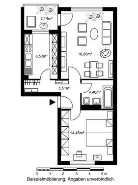 Foto - 2 Zimmer Etagenwohnung zur Miete in Hanau