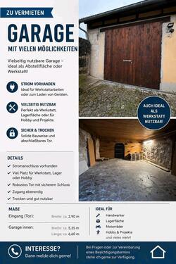Foto - GarageLagerplatz zu vermieten - 220,00&nbsp;EUR Miete,