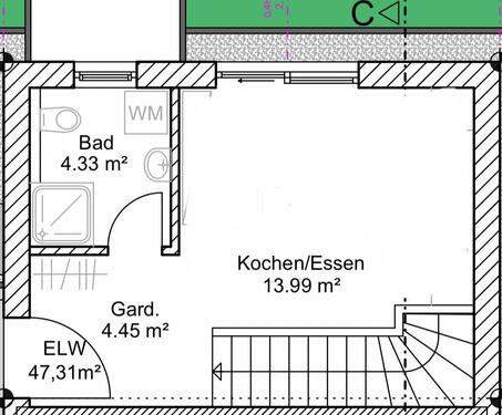 Foto - Wohnung 47 m2 - 540,00 EUR Kaltmiete,