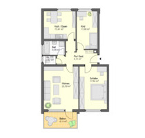 3 Zimmer-Wohnung in 78224 in Singen-Schlatt - Singen (Hohentwiel)