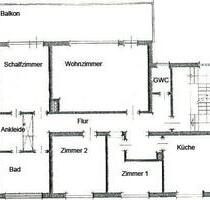 Wohnung FKB - 4ZKB + GWC + Ankleideraum + Balkon im 2.OG - Frankenberg (Eder)
