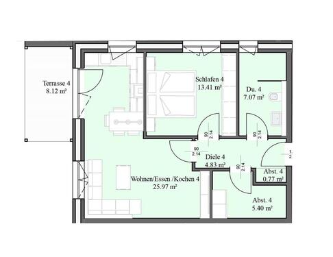 Foto - 2 Zimmer Erdgeschoßwohnung zur Miete in Sehnde