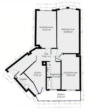 Foto - Schöne 3-Raumwohnung WG Geeignet Super Lage