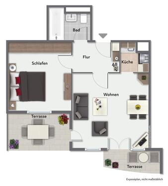 Foto - 2 Zimmer Terrassenwohnung zur Miete in Dresden