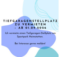 Tiefgaragenstellplatz-Parkplatz zu vermieten - Kirchheim bei München