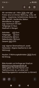 Foto - 2 Zimmer Etagenwohnung zur Miete in Wangen im Allgäu