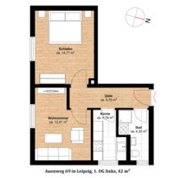 Helle 2-Zimmer- Wohnung am Kulkwitzer See im Grünen nahe A38 - Leipzig West