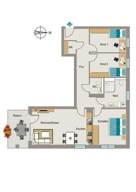Foto - 4 Zimmer Erdgeschoßwohnung zur Miete in Essen