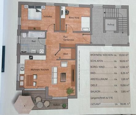 Foto - 3 Zimmer Etagenwohnung zur Miete in Amberg