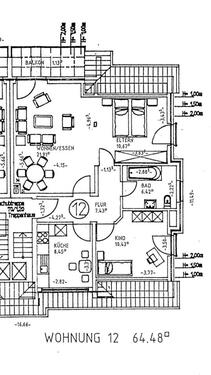 Foto - 2.5 Zimmer Wohnung EBK Balkon Bad Möbel Keller